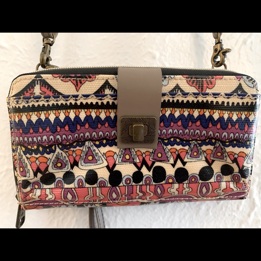 Sakroots One World Multicolor Crossbody Wallet Purse
